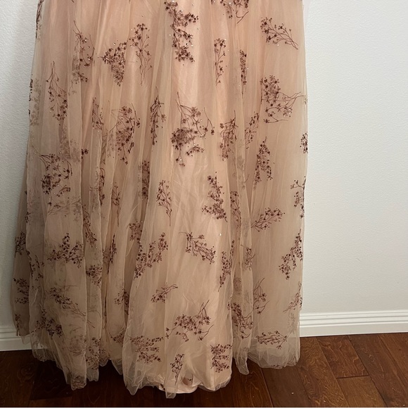 Mac Duggal Nude Embroidered Maxi Dress - Picture 6 of 15